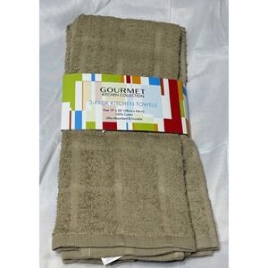 Kitchen  Dishcloths 12"x12" Ultra Absorbent Durable 100% Cotton‎ Tan